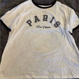 H&M White and Black Short Sleeve Tee